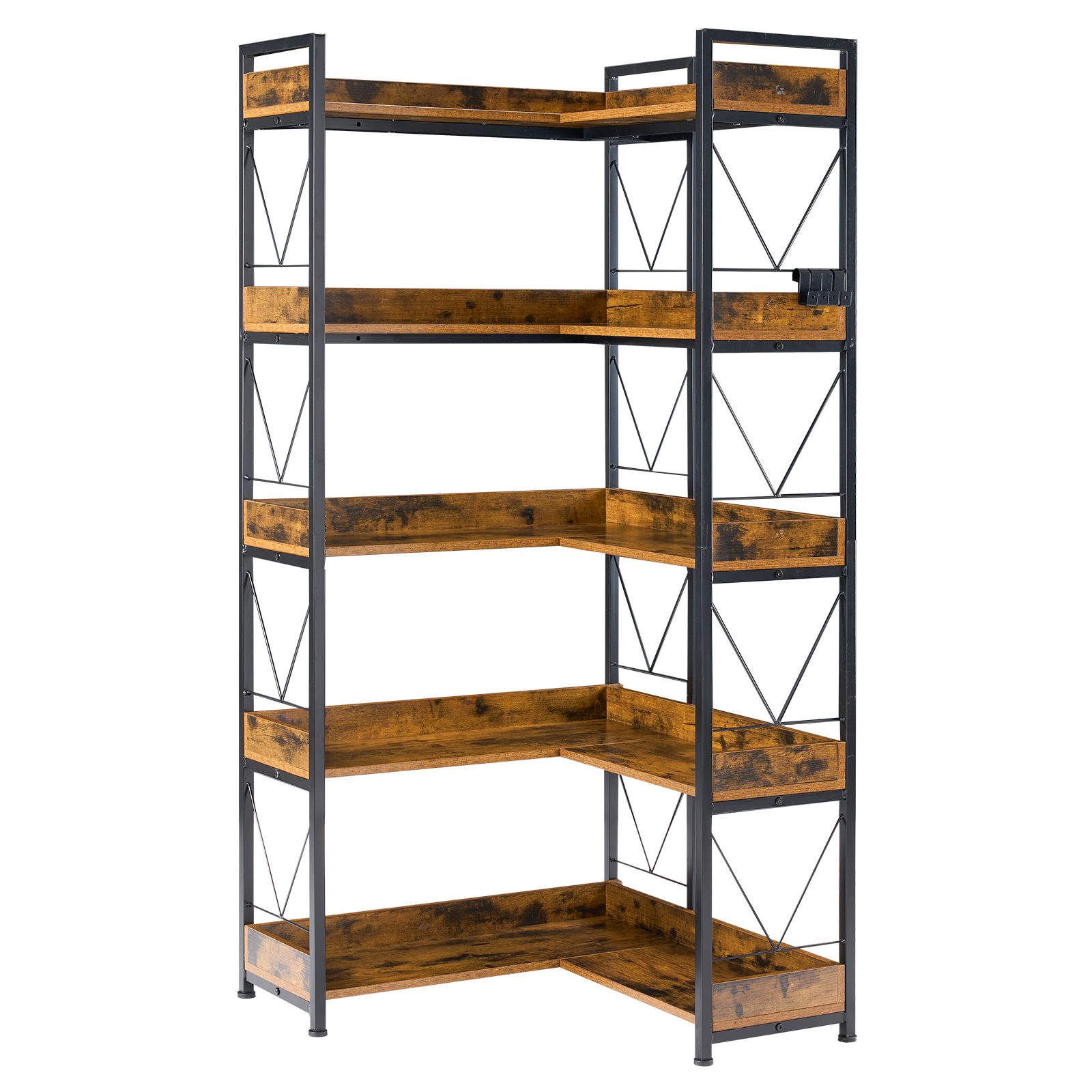 Heavy‑Duty Corner Shelf That Holds Up to 500 lb – 5 Strong Layers, Child‑Safe Edges & Hanging Hooks, view 6