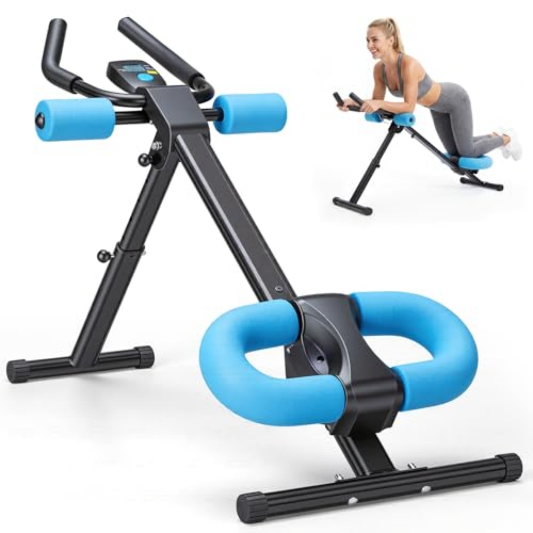Adjustable Abdominal Training Machine, Featuring 2 Incline Angles And 5 Height Adjustment Levels, Equipped With A Liquid Crystal Display And Foldable.