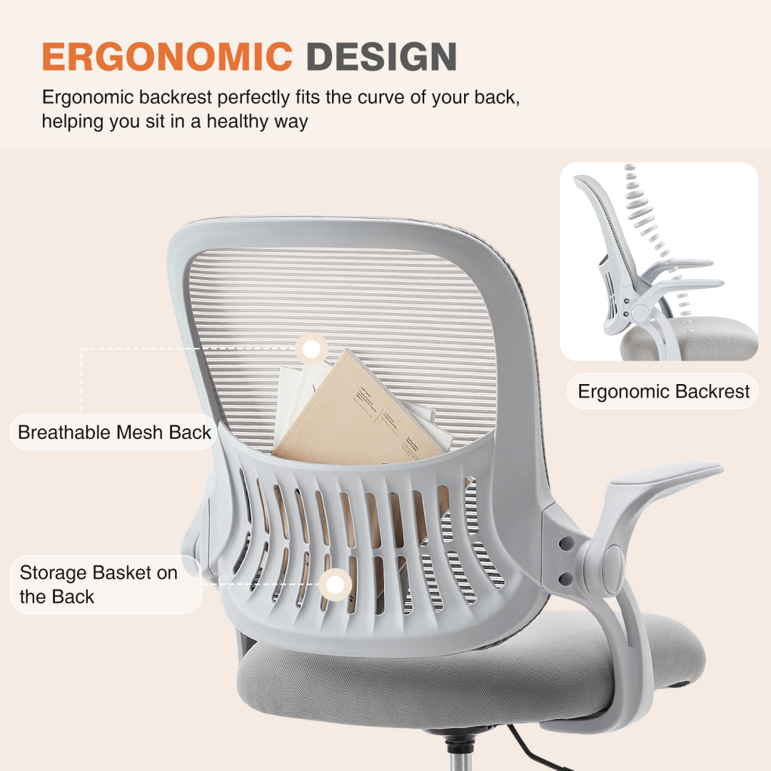 Office Chair – Mesh Back, Lumbar Support, Built‑In Storage, Height‑Adjustable, view 2