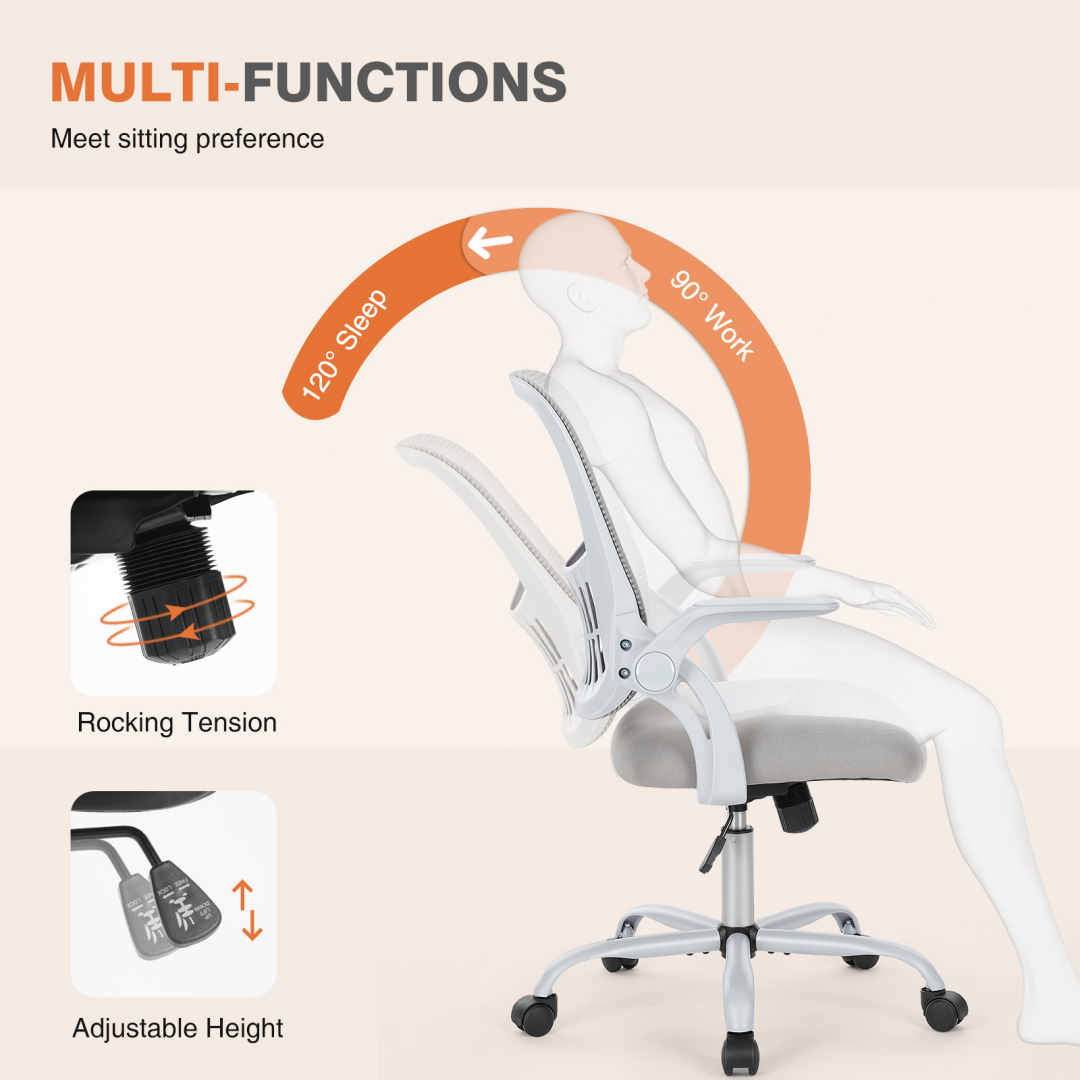 Office Chair – Mesh Back, Lumbar Support, Built‑In Storage, Height‑Adjustable, view 3
