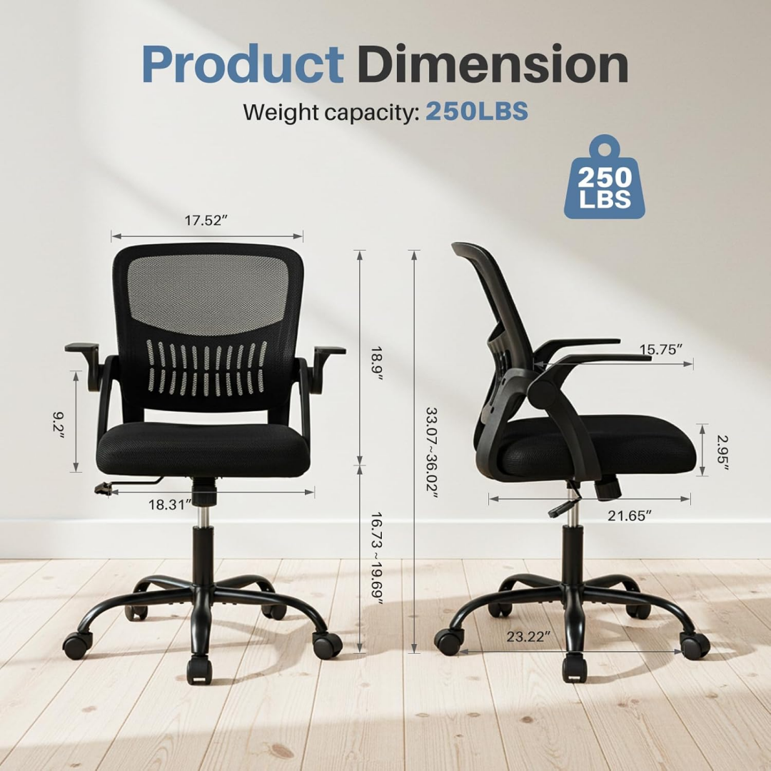 Office Chair – Mesh Back, Lumbar Support, Built‑In Storage, Height‑Adjustable, view 5