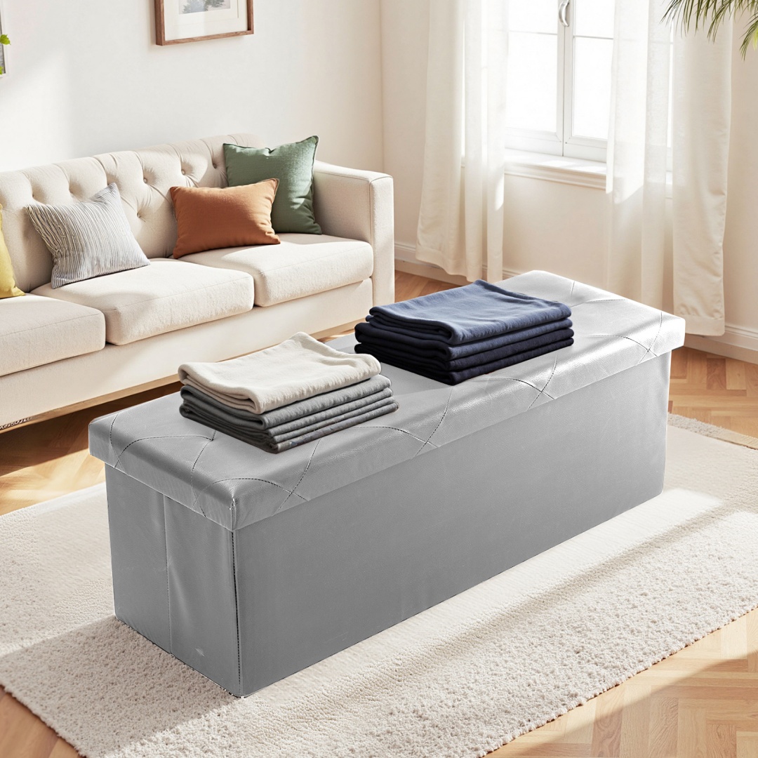 43‑Inch Foldable Storage Bench – 660 lb Capacity, 42‑Gallon Closet