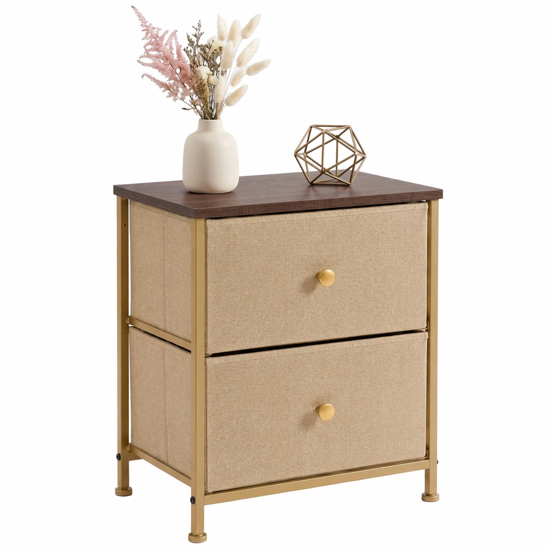 Adjustable‑Foot Double‑Drawer Side Table – 20″ Height, Single - Set of 2, view 3