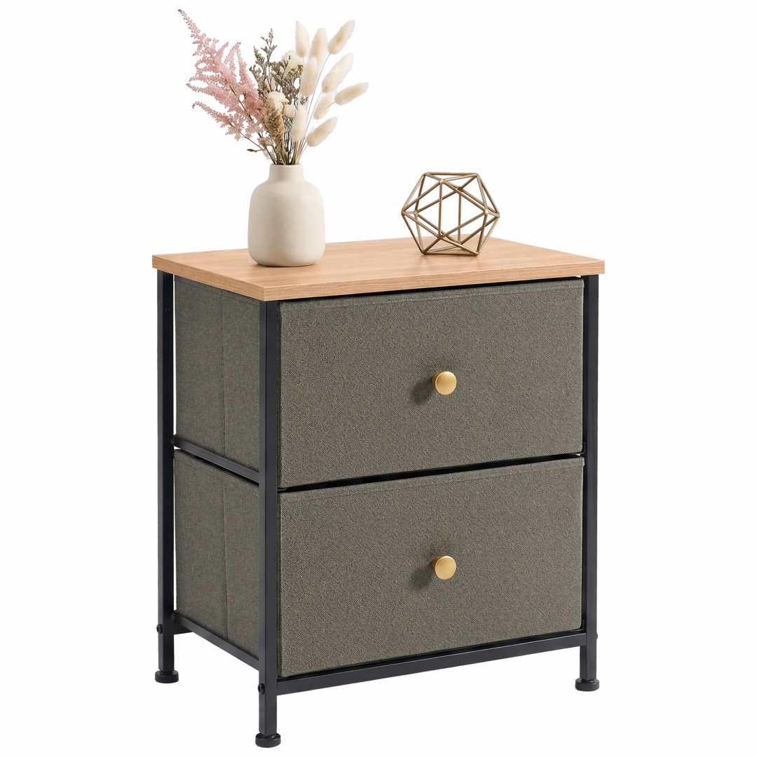 Adjustable‑Foot Double‑Drawer Side Table – 20″ Height, Single - Set of 2, view 7