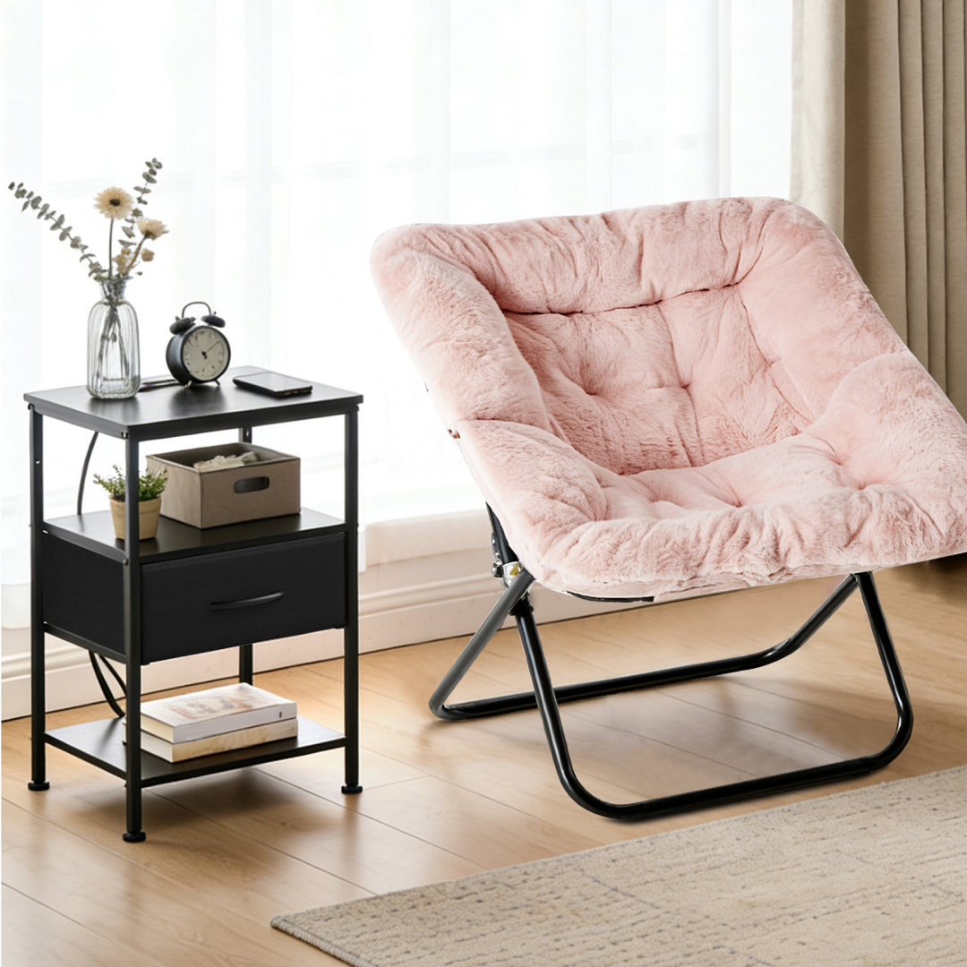 All‑In‑One Side Table with Built‑In Charging Hub and Adjustable Shelves