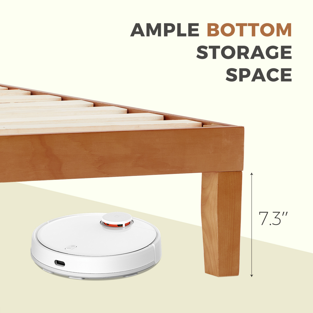 Solid Wood Platform Bed Frame – Queen, No Box Spring, Noise‑Free, view 5