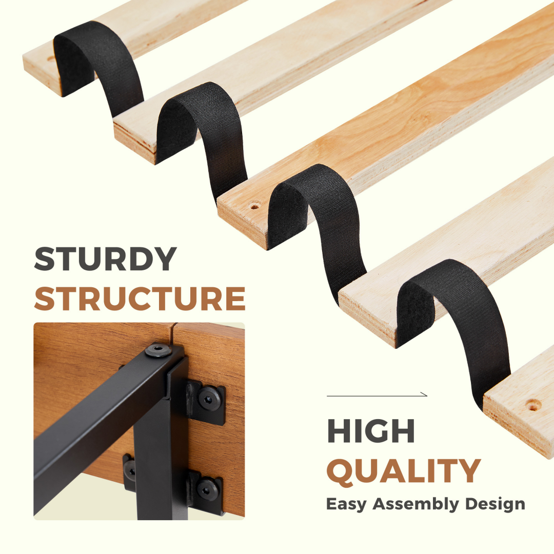 Solid Wood Platform Bed Frame – Queen, No Box Spring, Noise‑Free, view 8