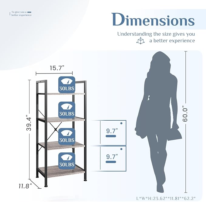 Classical Vertical Shelf – 3‑ or 4‑Layer, Narrow Space‑Saving Storage, view 5