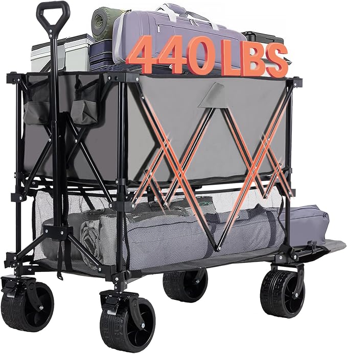 Foldable Truck Trolley – 440 lb Capacity, 320 L Large‑Load Wagon