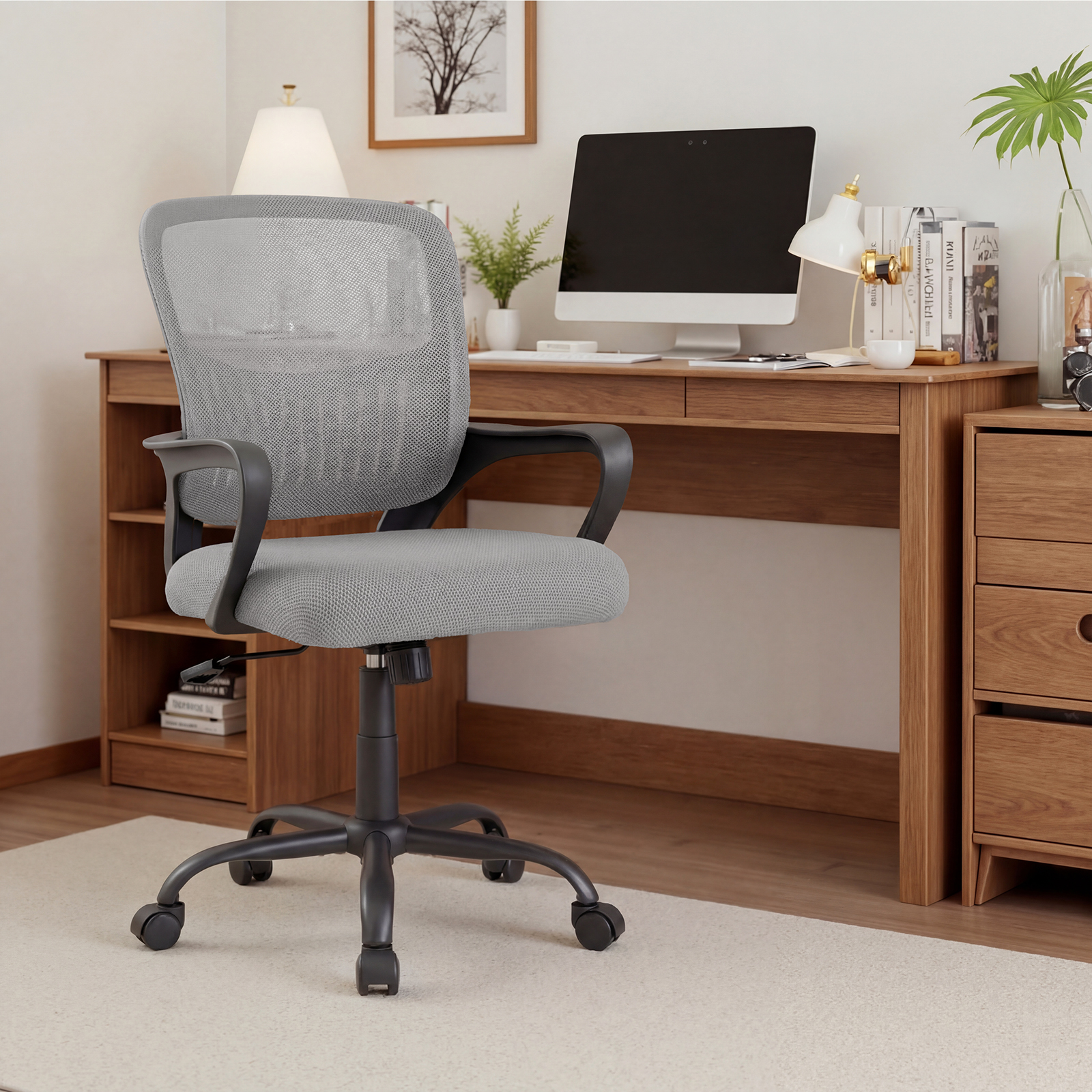 Ergonomic Office Chair with Height Adjustment, 360° Swivel, Recline, Footrest