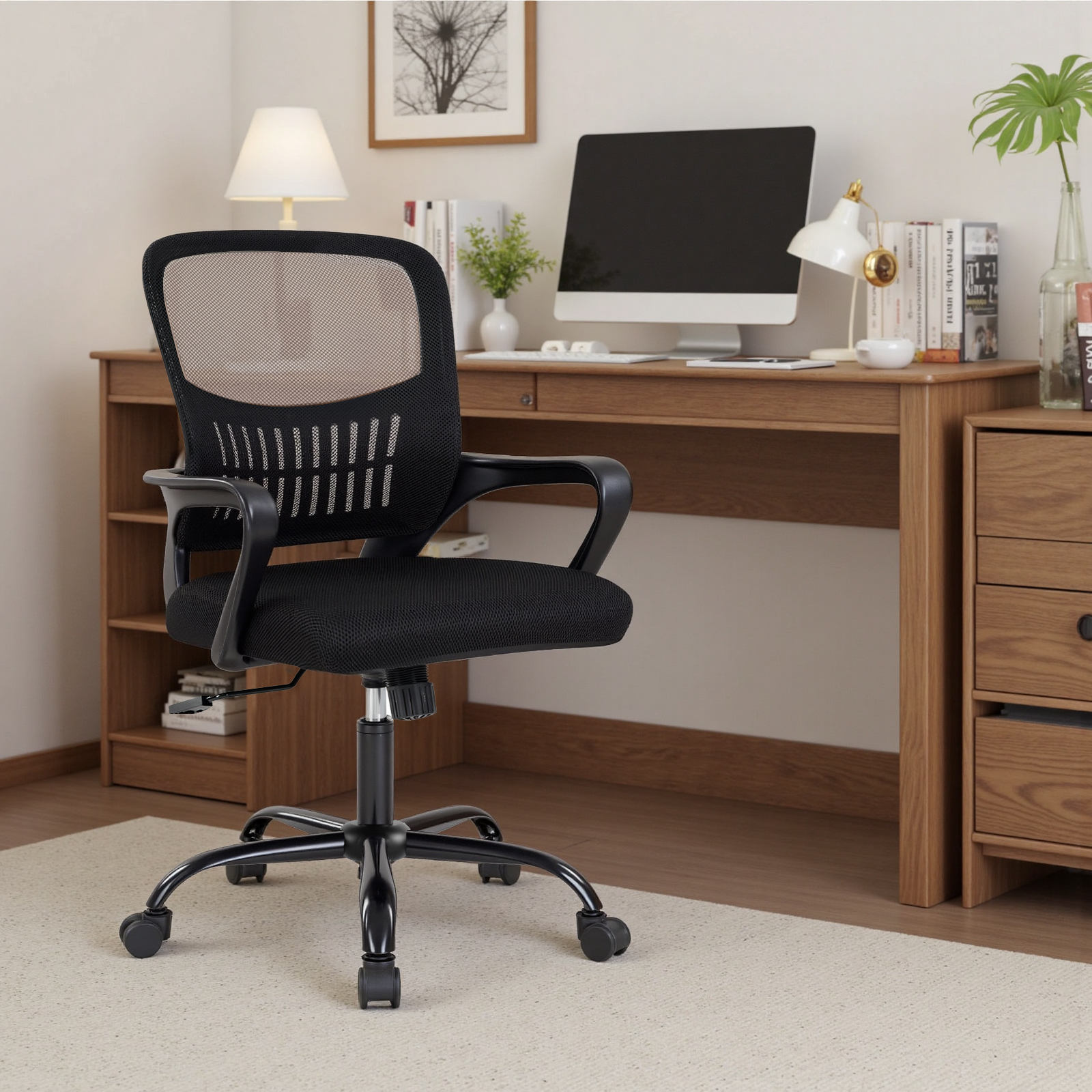 Ergonomic Office Chair with Height Adjustment, 360° Swivel, Recline, Footrest, view 7