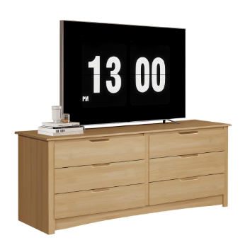 59‑Inch Black TV Cabinet with 6 Drawers – Multi‑Function Wardrobe & Bedside Table