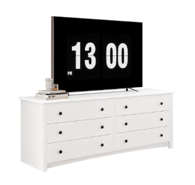 59‑Inch Black TV Cabinet with 6 Drawers – Multi‑Function Wardrobe & Bedside Table, view 3