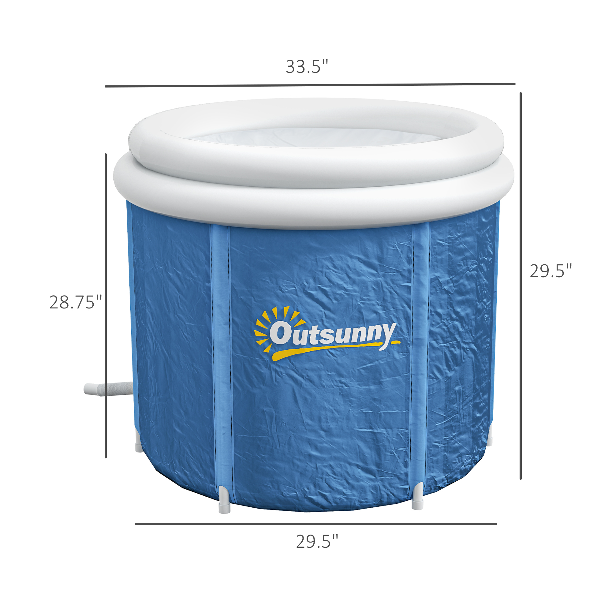 Outsunny Portable Ice Bath Tub, 100-Gallon Cold Plunge With Thermo Lid, view 4