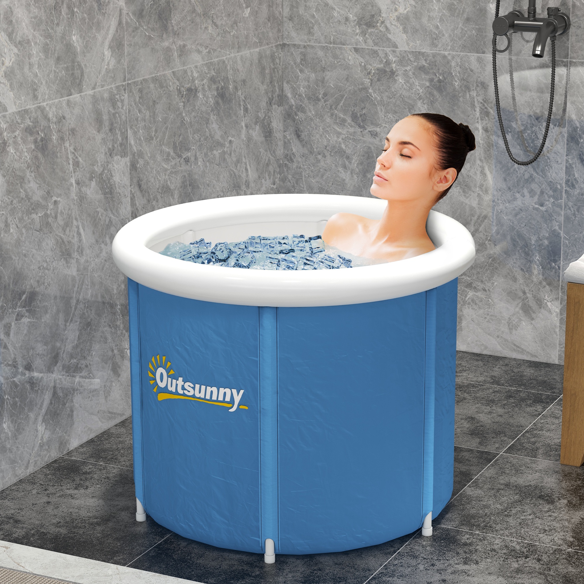 Outsunny Portable Ice Bath Tub, 100-Gallon Cold Plunge With Thermo Lid