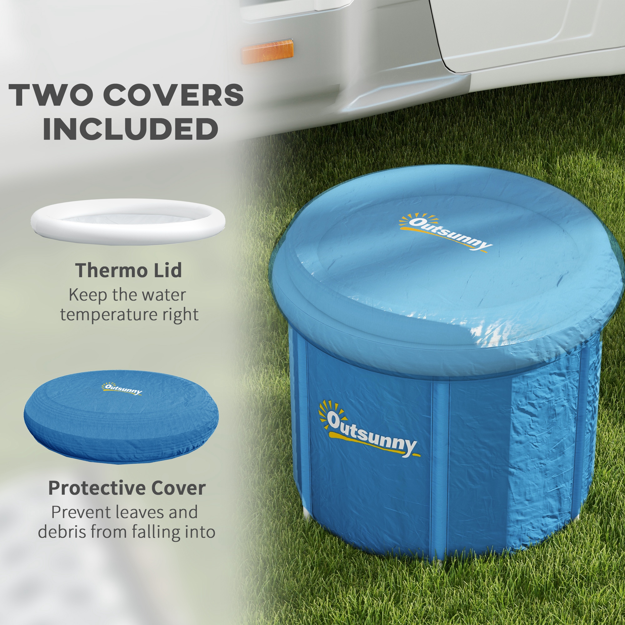 Outsunny Portable Ice Bath Tub, 100-Gallon Cold Plunge With Thermo Lid, view 7
