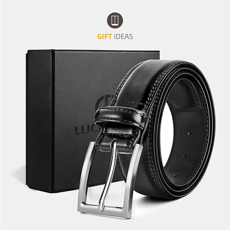 Black Genuine Women's Leather Dress Belt — 100cm, Single Prong Buckle
