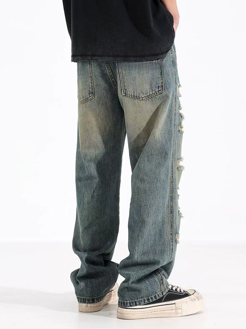 Men’s Non‑Stretch Cotton Straight‑Leg Pants – Crisp Fit, view 3