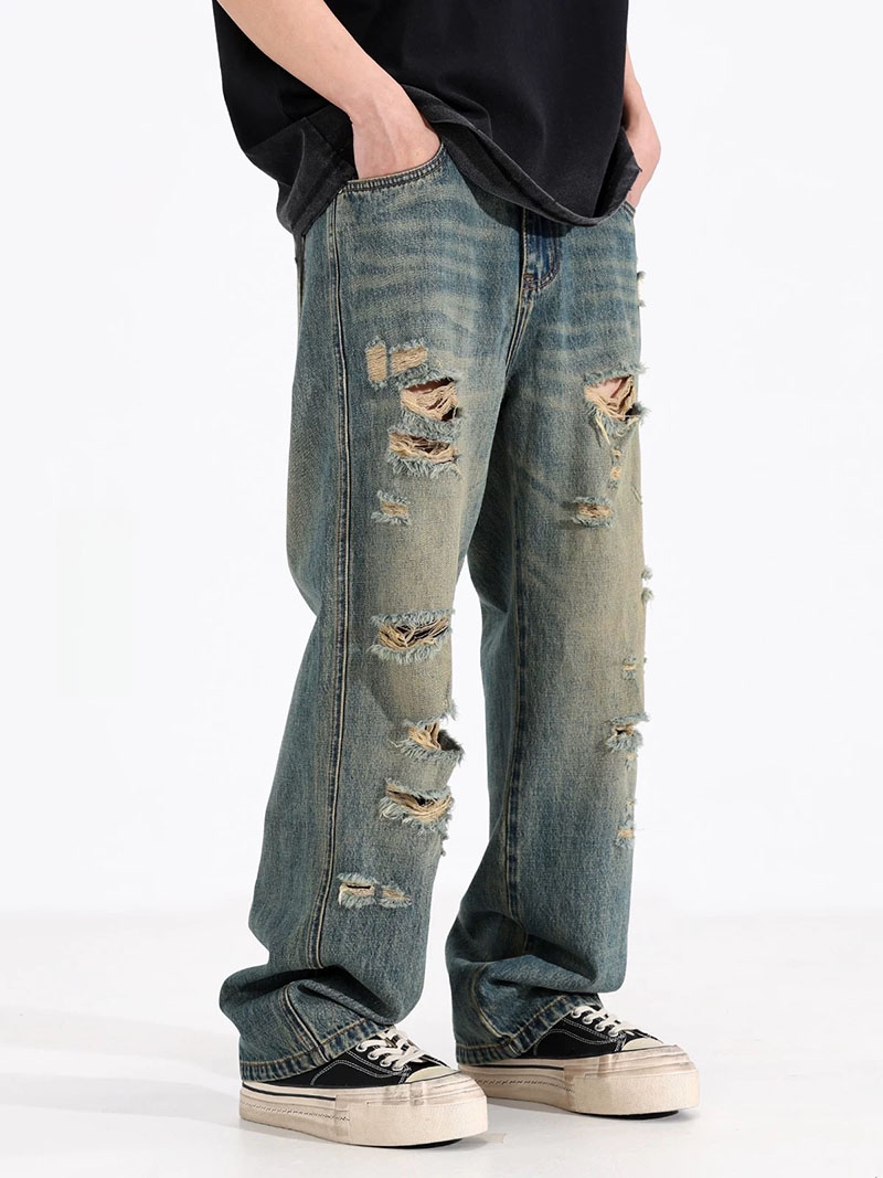 Men’s Non‑Stretch Cotton Straight‑Leg Pants – Crisp Fit, view 5