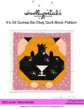 Woollypetals It's All Guinea Be Okay quilt block featuring a geometric guinea pig face