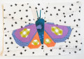 Woollypetals Moth Eclipse FPP pattern with purple and orange moth on star background