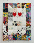 Woollypetals Ghost Party quilt with colorful fabric squares and white blocks
