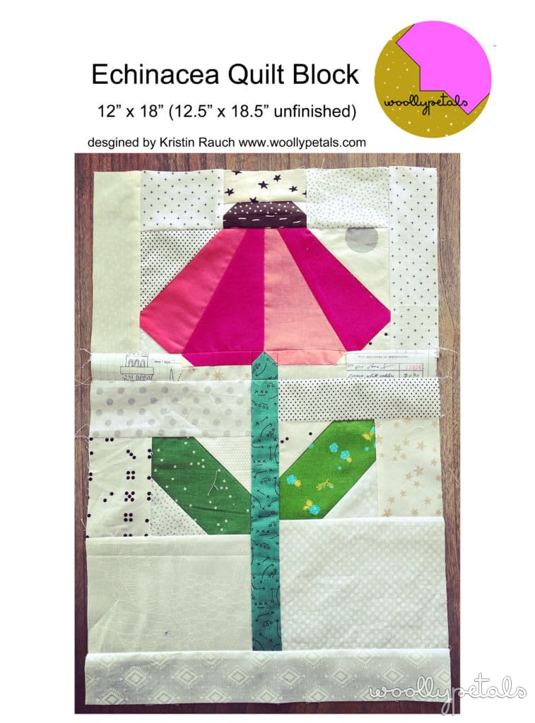 Echinacea Field Quilt Block