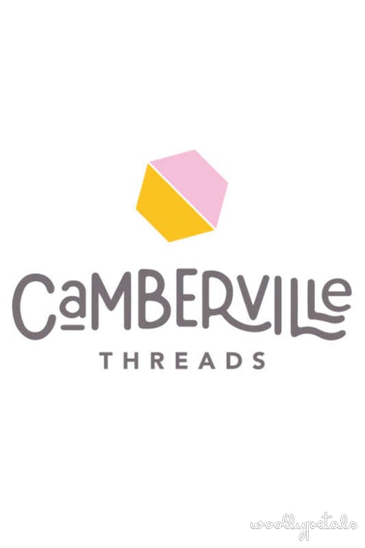 Camberville Threads logo with pink and yellow geometric shapes