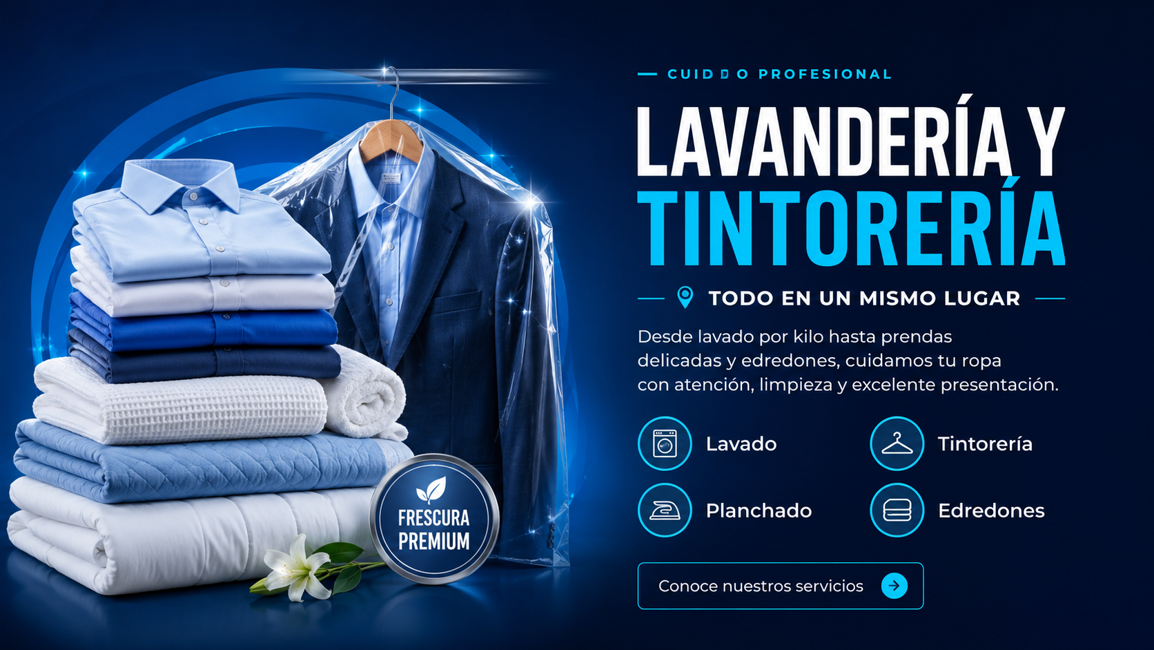 Interior limpio y organizado de una lavandería moderna