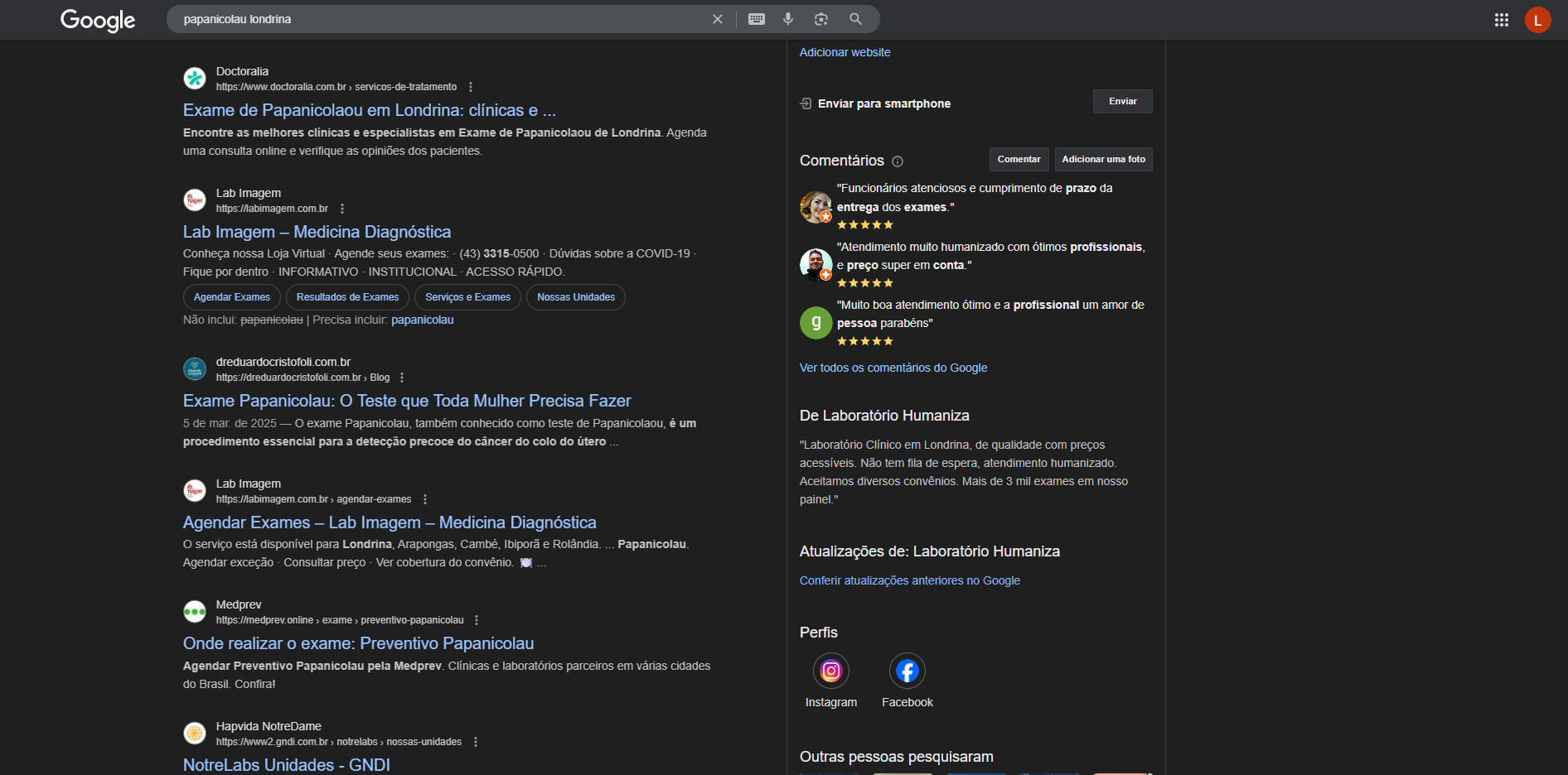Busca: Papanicolau Londrina