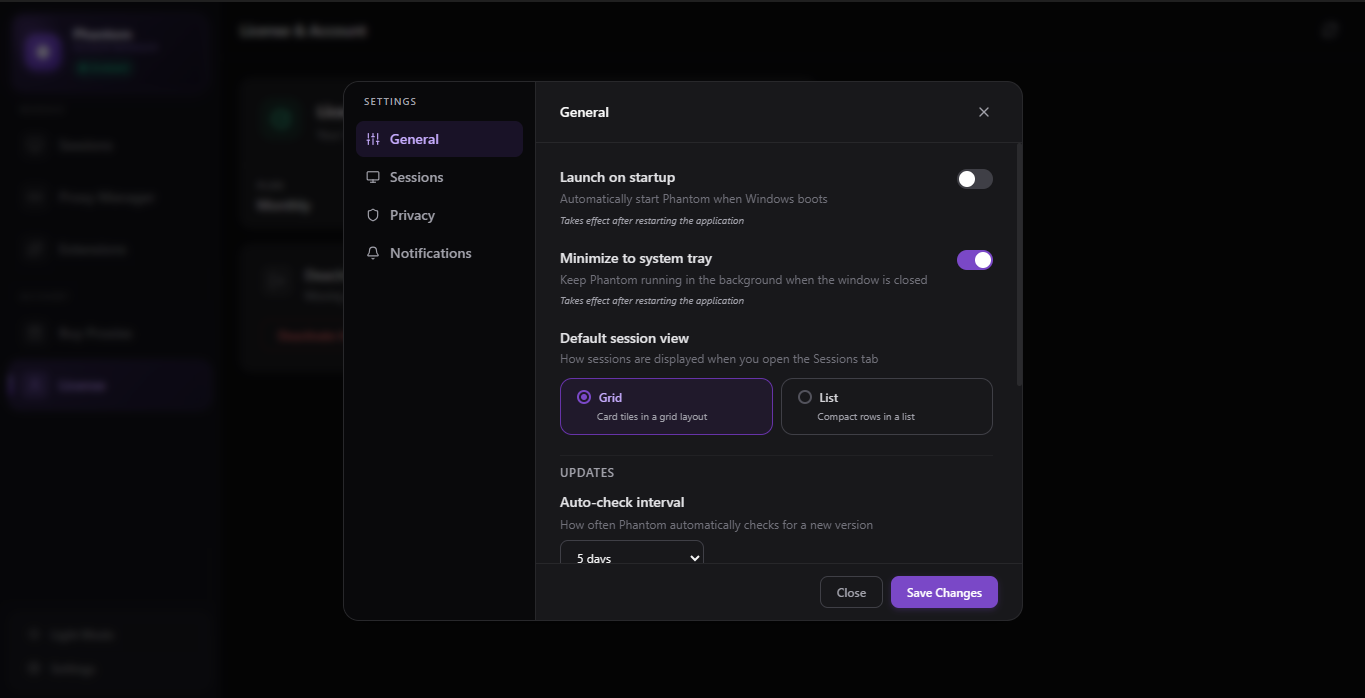 Phantom Session Manager