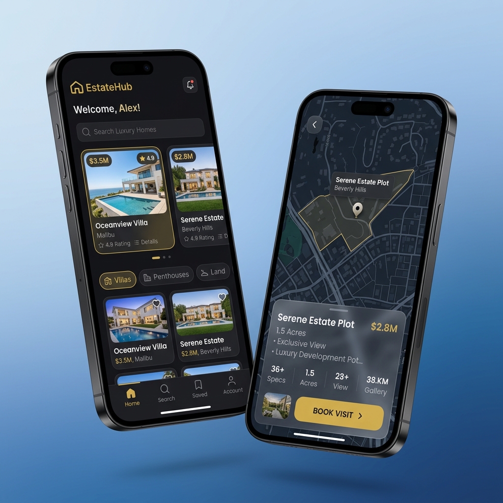 Shree Hans Reality mobile app interface preview
