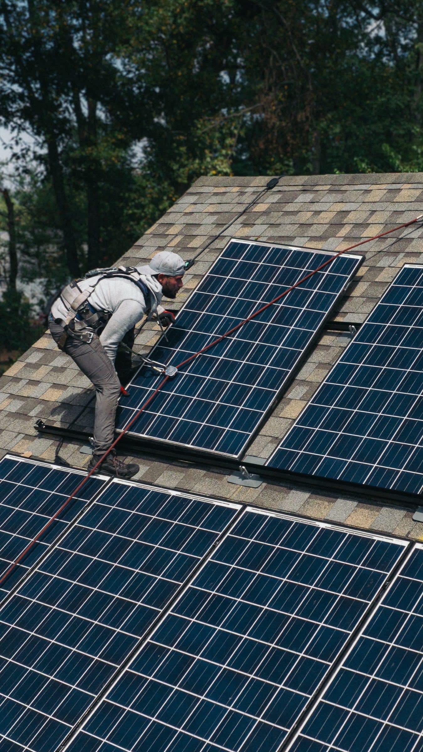 Aerial view of residential roof