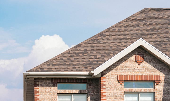 Newly installed asphalt shingle roof on a home