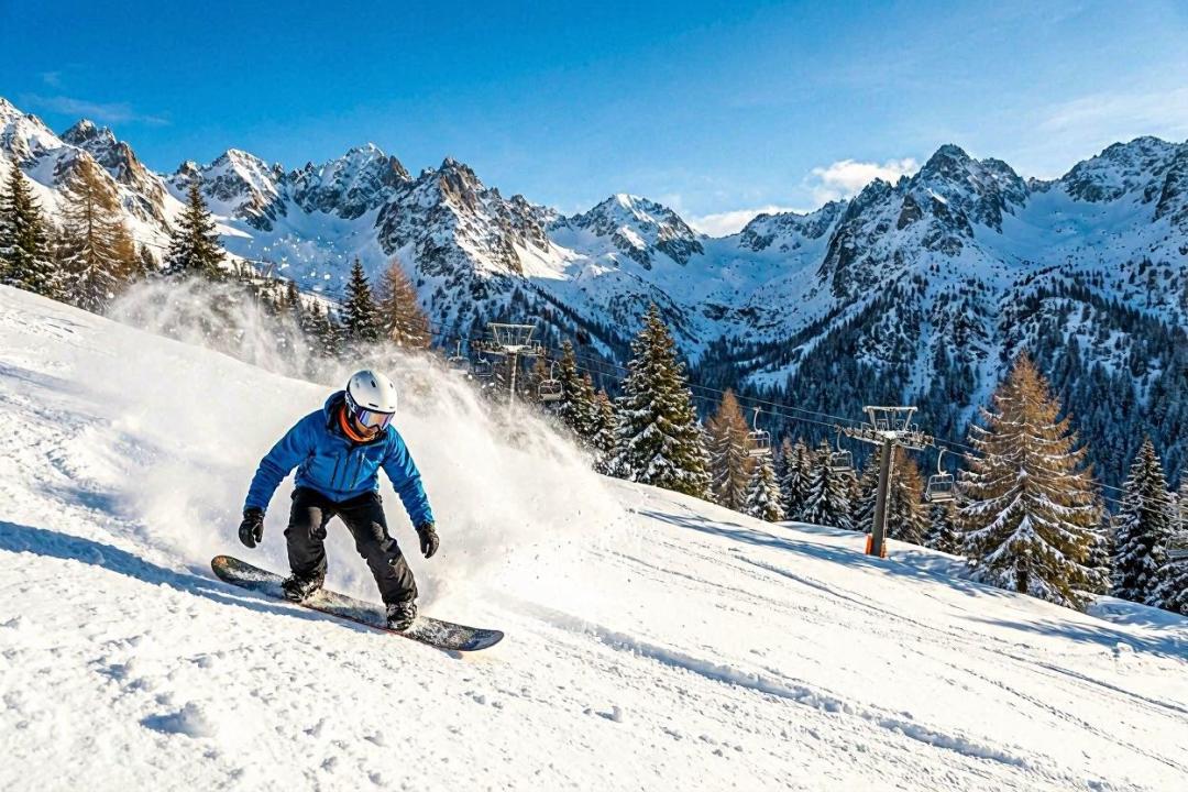 Snowboarding in Vallnord