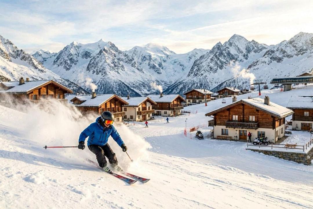 Skiing in the Alps