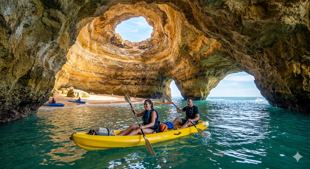 Kayaking in the Algarve Caves