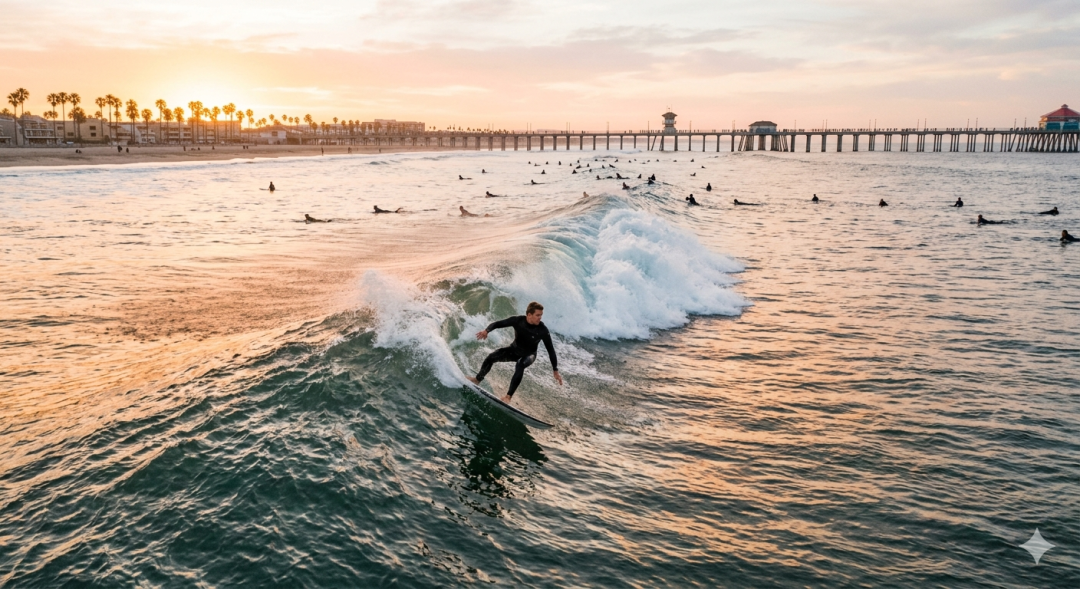 Surfing in California