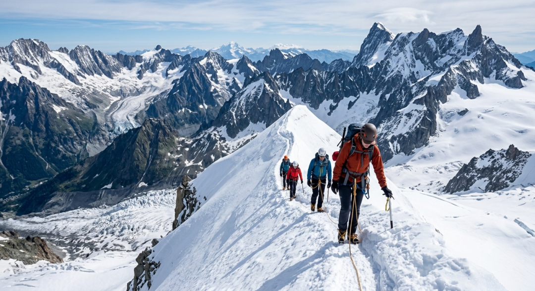 Mountaineering on Mont Blanc