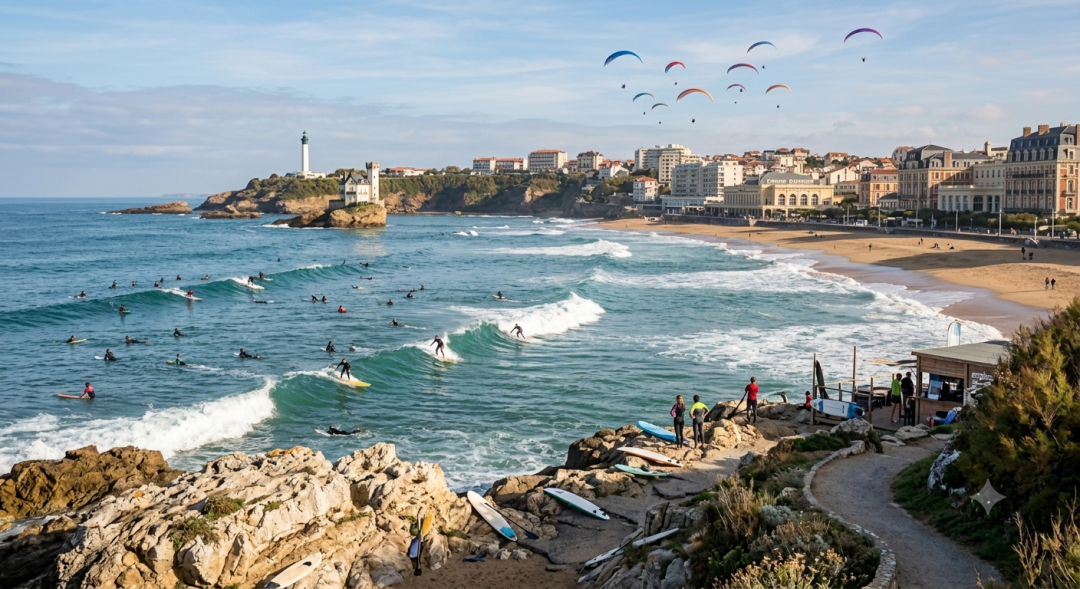 Surfing in Biarritz