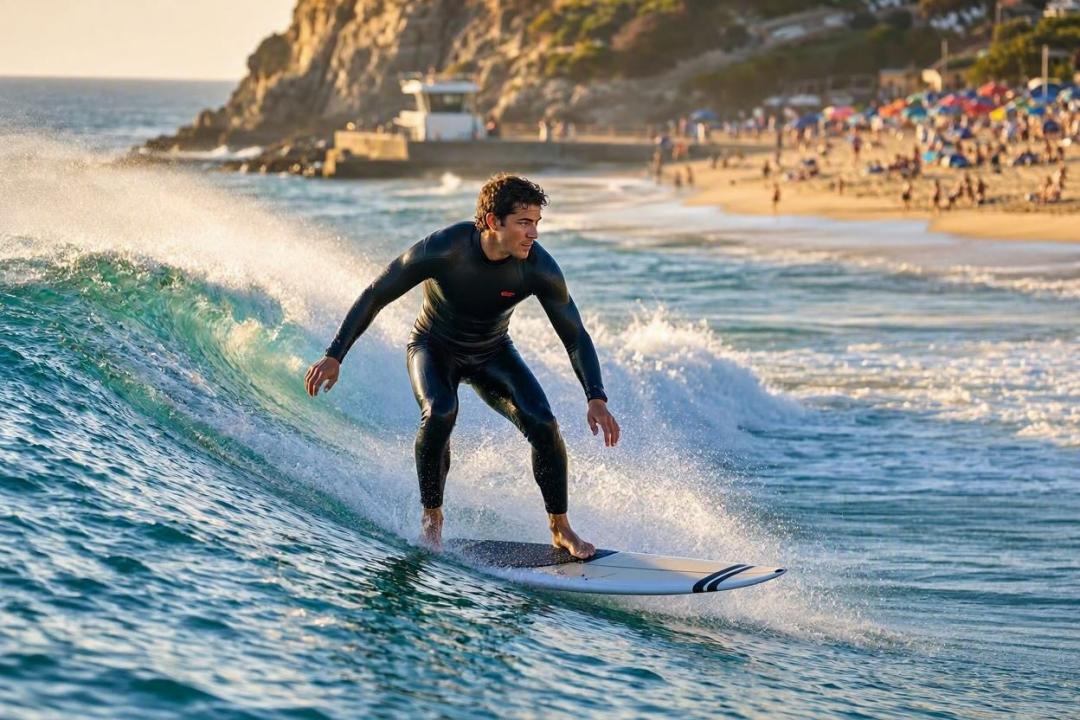 Surfing at Bondi Beach