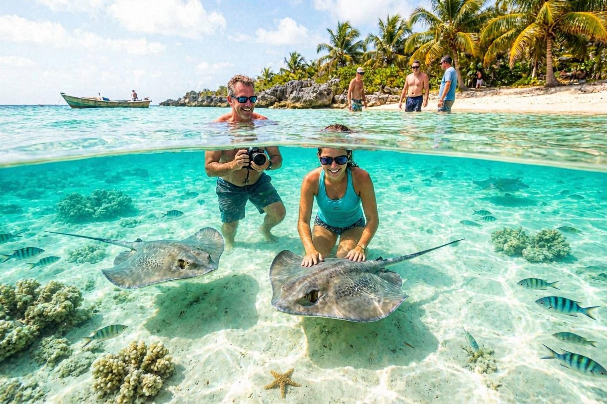 Swimming with Stingrays at Stingray City