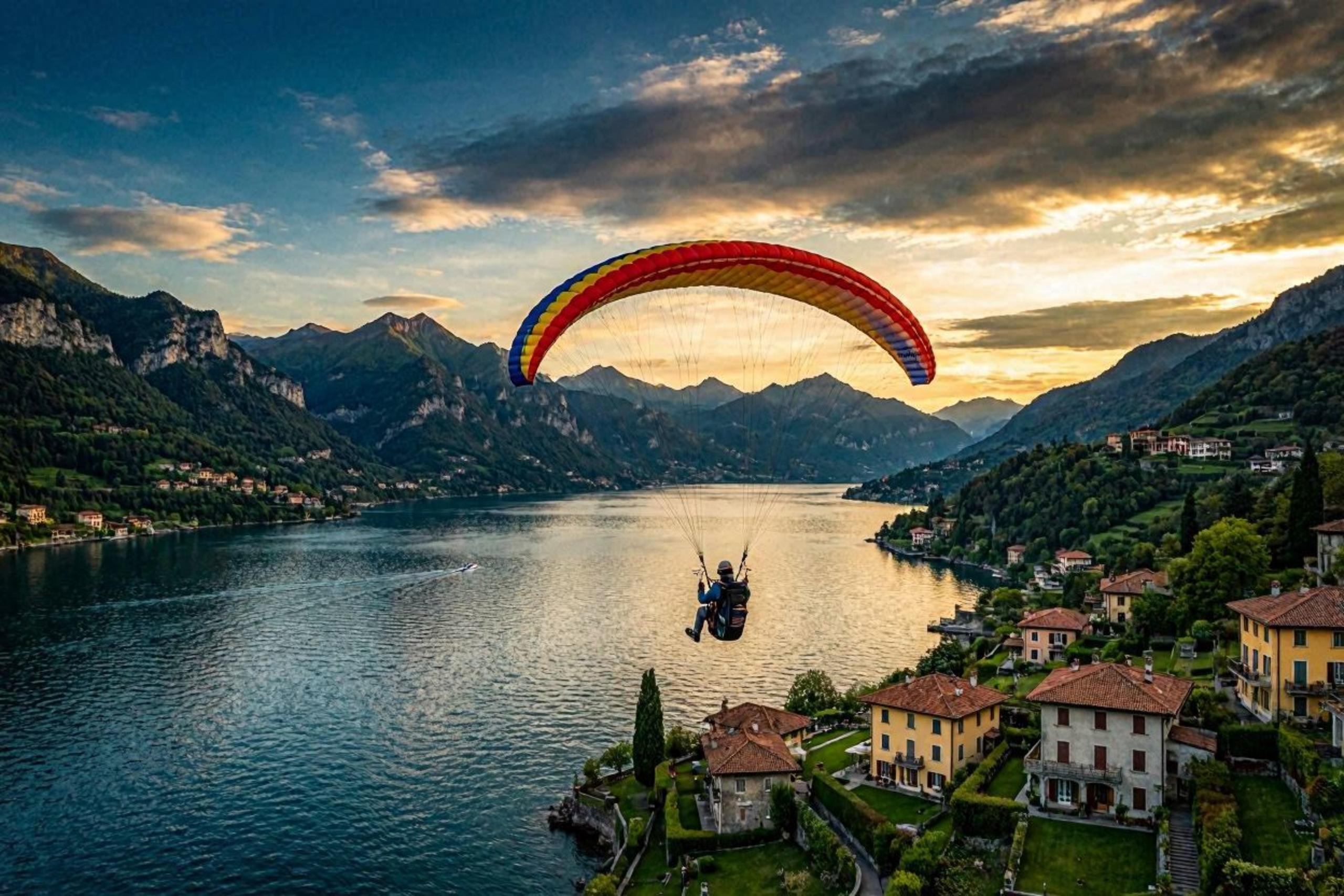 Paragliding in Lake Como
