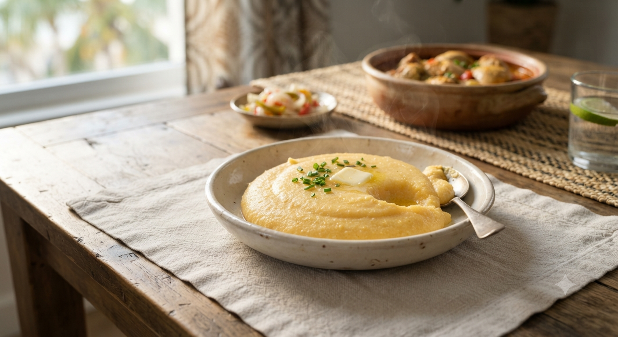 Funchi (Cornmeal Polenta)