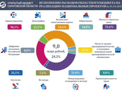 Расходы бюджета на реализацию национальных проектов за первый квартал достигли девяти миллиардов рублей