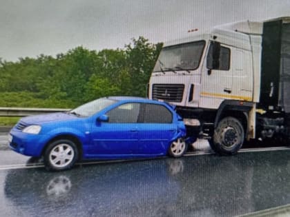 На саратовской трассе в ДТП с грузовиком пострадал водитель "Логана"