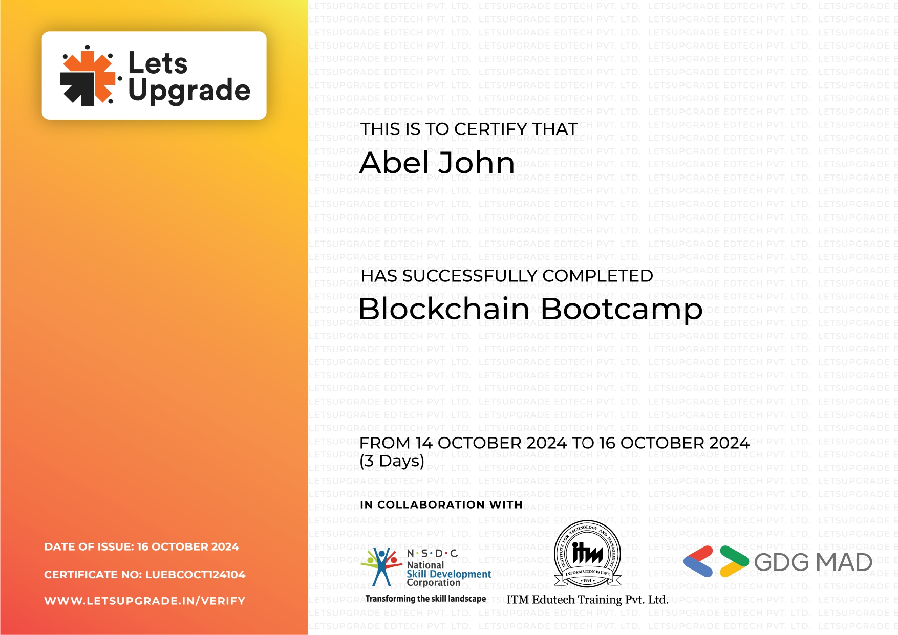 BlockChain Technology Bootcamp