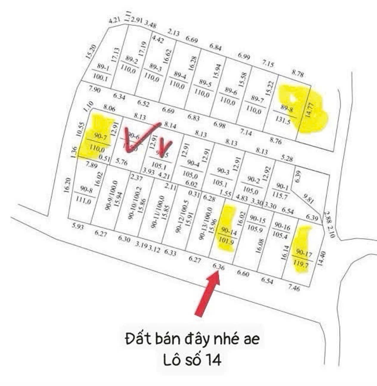 ✅ Thôn Tiên Chu Xã Trung Giã HN 👉🏻 Diện tích: 101,9m2? 👉MT=6.36m, H: 6.38m full thổ cư có vỉa hè