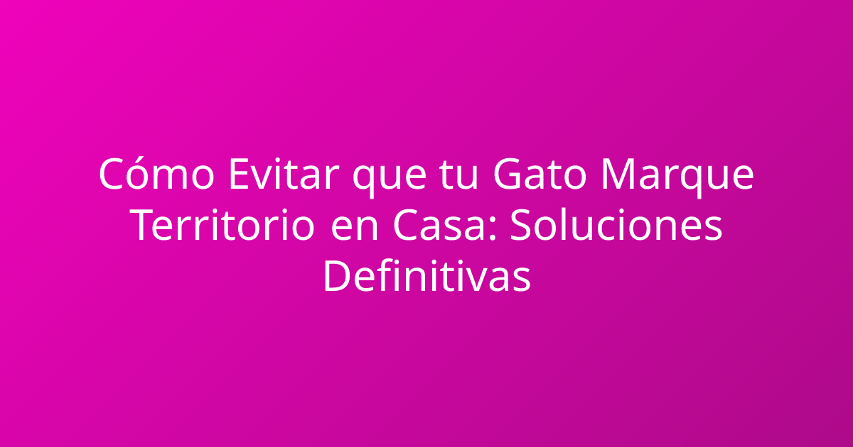 Cómo Evitar que tu Gato Marque Territorio en Casa: Soluciones Definitivas