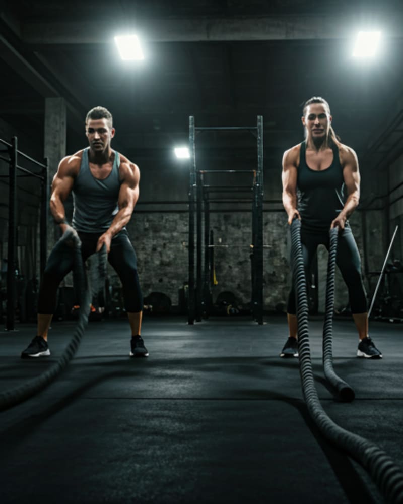 Sala das máquinas para treino funcional, HIIT e crossfit